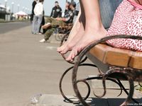 Feet - Marisha + Galya - 2007-07-31 Barefoot trips to Russian towns. Tcheboksary