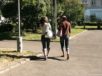 Feet - Marisha + Galya - 2007-07-31 Barefoot trips to Russian towns. Tcheboksary