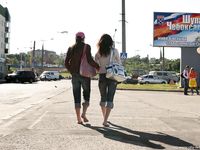 Feet - Marisha + Galya - 2007-07-31 Barefoot trips to Russian towns. Tcheboksary