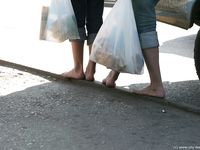 Feet - Marisha + Galya - 2007-07-31 Barefoot trips to Russian towns. Tcheboksary