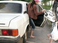 Feet - Marisha + Galya - 2007-07-31 Barefoot trips to Russian towns. Tcheboksary