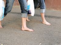 Feet - Marisha + Galya - 2007-07-31 Barefoot trips to Russian towns. Tcheboksary