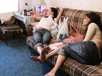 Feet - Marisha + Galya - 2007-07-31 Barefoot trips to Russian towns. Tcheboksary