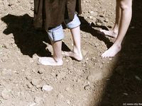 Feet - Marisha + Galya - 2007-07-31 Barefoot trips to Russian towns. Tcheboksary