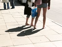 Feet - Marisha + Galya - 2007-07-31 Barefoot trips to Russian towns. Tcheboksary