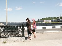 Feet - Marisha + Galya - 2007-07-31 Barefoot trips to Russian towns. Tcheboksary