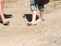 Feet - Marisha + Galya - 2007-07-31 Barefoot trips to Russian towns. Tcheboksary