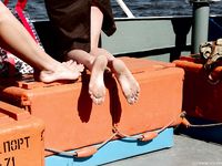 Feet - Marisha + Galya - 2007-07-31 Barefoot trips to Russian towns. Tcheboksary