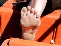 Feet - Marisha + Galya - 2007-07-31 Barefoot trips to Russian towns. Tcheboksary