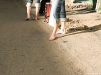 Feet - Marisha + Galya - 2007-07-31 Barefoot trips to Russian towns. Tcheboksary