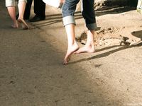 Feet - Marisha + Galya - 2007-07-31 Barefoot trips to Russian towns. Tcheboksary
