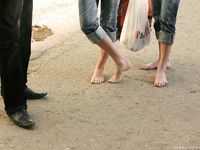 Feet - Marisha + Galya - 2007-07-31 Barefoot trips to Russian towns. Tcheboksary