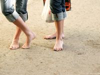 Feet - Marisha + Galya - 2007-07-31 Barefoot trips to Russian towns. Tcheboksary