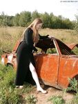Feet - Nastya - 2003-10-15 A cemetery of used cars & deep in a wild forest with dirty soles