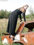 Feet - Nastya - 2003-10-15 A cemetery of used cars & deep in a wild forest with dirty soles