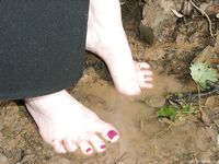 Feet - Nastya - 2003-10-15 A cemetery of used cars & deep in a wild forest with dirty soles