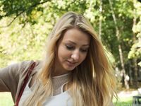 Feet - Nastya F - 2017-04-18 A barefoot blonde in a white dress