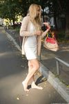 Feet - Nastya F - 2017-04-18 A barefoot blonde in a white dress