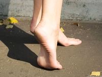 Feet - Nastya F - 2017-04-18 A barefoot blonde in a white dress