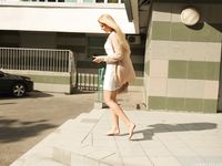 Feet - Nastya F - 2017-04-18 A barefoot blonde in a white dress