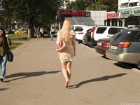 Feet - Nastya F - 2017-04-18 A barefoot blonde in a white dress