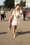 Feet - Nastya F - 2017-04-18 A barefoot blonde in a white dress