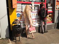 Feet - Nastya F - 2017-04-18 A barefoot blonde in a white dress