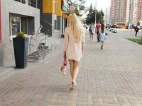 Feet - Nastya F - 2017-04-18 A barefoot blonde in a white dress