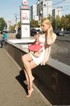 Feet - Nastya F - 2017-04-18 A barefoot blonde in a white dress