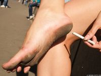 Feet - Nastya F - 2017-04-18 A barefoot blonde in a white dress