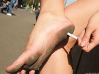 Feet - Nastya F - 2017-04-18 A barefoot blonde in a white dress