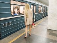 Feet - Nastya F - 2017-04-18 A barefoot blonde in a white dress