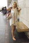 Feet - Nastya F - 2017-04-18 A barefoot blonde in a white dress
