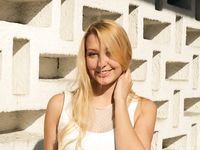 Feet - Nastya F - 2017-04-18 A barefoot blonde in a white dress