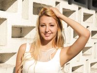 Feet - Nastya F - 2017-04-18 A barefoot blonde in a white dress