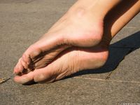 Feet - Nastya F - 2017-04-18 A barefoot blonde in a white dress