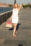Feet - Nastya F - 2017-04-18 A barefoot blonde in a white dress