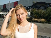 Feet - Nastya F - 2017-04-18 A barefoot blonde in a white dress