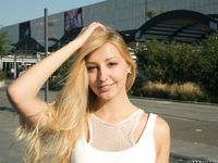 Feet - Nastya F - 2017-04-18 A barefoot blonde in a white dress