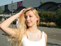 Feet - Nastya F - 2017-04-18 A barefoot blonde in a white dress