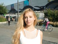 Feet - Nastya F - 2017-04-18 A barefoot blonde in a white dress