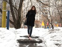 Feet - Natalia A - 2016-10-25 Barefoot on the snow