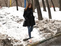 Feet - Natalia A - 2016-10-25 Barefoot on the snow