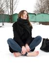 Feet - Natalia A - 2016-10-25 Barefoot on the snow