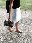 Feet - Natasha - 2004-01-04 Barefoot on the gravel