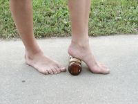 Feet - Natasha - 2004-01-04 Barefoot on the gravel