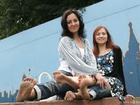 Feet - Natasha A + Luba - 2006-11-08 Tempted to a barefoot walk