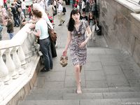 Feet - Nina - 2008-01-29 Hot asphalt kisses her soles