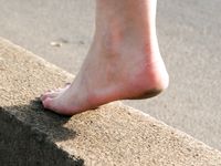 Feet - Nina - 2008-01-29 Hot asphalt kisses her soles