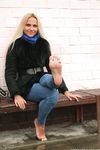 Feet - Nina D - 2017-04-19 Bare feet in the cold slush